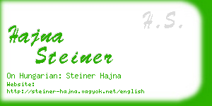 hajna steiner business card